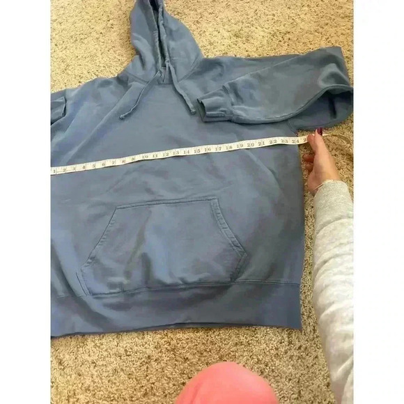 Champion Hoodie Washed Out Dusty Blue Color Size L - Picture 6 of 7